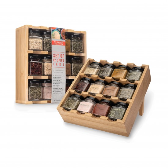 Set of 12 Spices Jars And Organizer